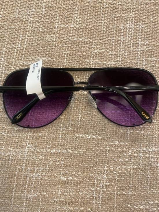 Quay Aviator Polarized Sunglasses High  Key Purple Gradient UV  New brand case main image 10